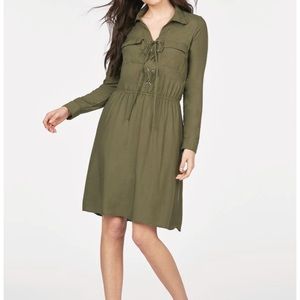 Justfab olive green shirt dress